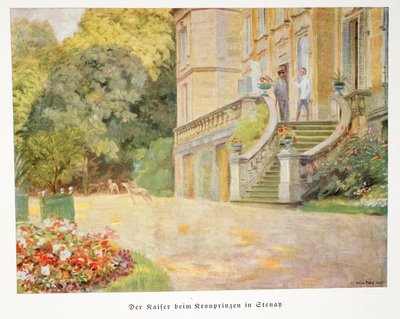 William, Crown Prince of Germany with the Kaiser in Gtenan, 1918 by William Friedrich Georg Pape